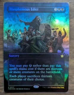 MTG Blasphemous Edict Borderless Foil from Foundations NM - Image 1