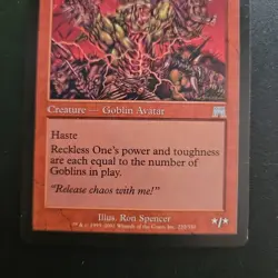 MTG Magic the Gathering Reckless One (222/350) Onslaught LP TCG CCG - Image 3