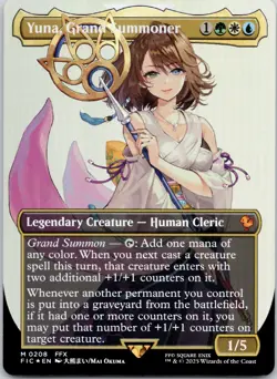 Yuna, Grand Summoner (Borderless) 208 FIC FOIL Near Mint MTG - Image 1