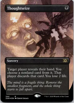 Thoughtseize (Borderless) 344 Double Masters FOIL Lightly Played MTG - Image 1