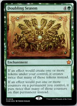 Doubling Season 216 Foundations FOIL Lightly Played MTG - Image 1
