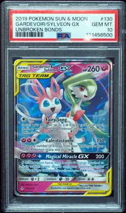 Gardevoir & Sylveon GX 130/214 PSA 10 Unbroken Bonds Pokemon Card - Image 1