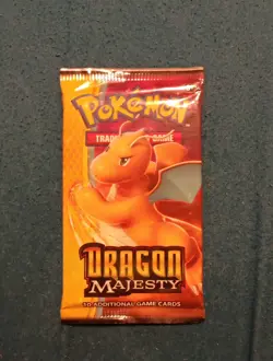 SEALED Pokemon Dragon Majesty Booster Pack - Dragonite Art - Image 1