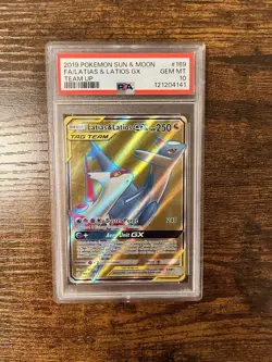 PSA 10 Latias & Latios GX 169 Pokemon Sun Moon Team Up 2019 - Image 1