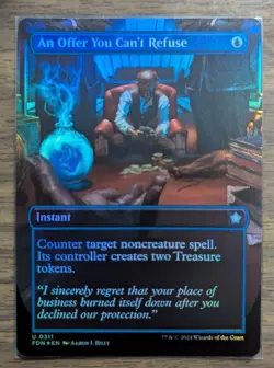 MTG An Offer You Can't Refuse Borderless Foil from Foundations NM - Image 1