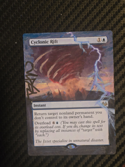 Painted MtG CYCLONIC RIFT Altered Art Magic Commander edh - Image 1