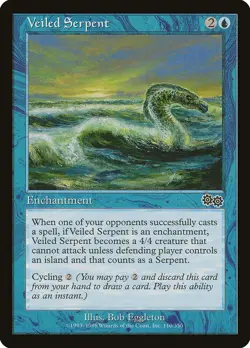 MTG - Veiled Serpent - Urza's Saga - X1 - (LP) - - Image 1