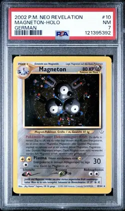 2002 Pokemon GERMAN Unlimited Neo Revelation Magneton Holo 10/64 PSA 7 NM - Image 1