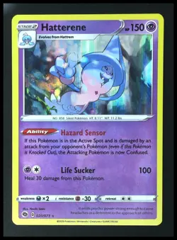 2020 Pokemon Gaming Sword & Shield Champion's Path Hatterene #020/073 Holo - Image 1
