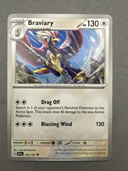Pokemon TCG * SV Surging Sparks 153/191 Braviary Uncommon * FRESH PK - Image 1