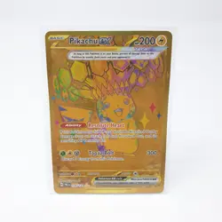 Gold Pikachu ex Prismatic Evolutions 179/131 Pokemon Card Secret Rare Full Art - Image 1