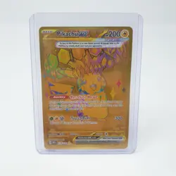 Gold Pikachu ex Prismatic Evolutions 179/131 Pokemon Card Secret Rare Full Art - Image 3