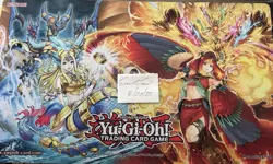 Yugioh 2025 YCS Win-A-Mat Fire King Ulcanix And Mermail Abyssrhine Playmat - Image 1