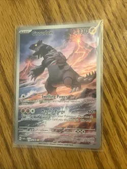 Pokemon TCG Sv04: Paradox Rift Groudon Holo Illustration Card 199/182 Pack Fresh - Image 1