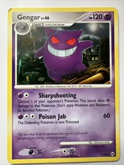 Pokemon TCG Arceus Gengar Card 17/99 2009 Platinum Arceus - Image 1