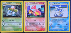 Pokemon TCG Base Set Starters Ivysaur Charmeleon Wartortle 3 Card Lot All NM - Image 1