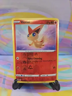 Pokemon TCG Fusion Strike Card | Victini Reverse Holo 036/264 Common - Image 1