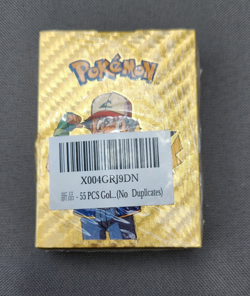Pokemon Gold Foil Card Deck Pack 55 Pcs No Duplicates New Sealed - Image 2
