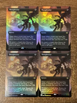 MTG *Thoughtseize borderless foil X4* (NM) Double Masters 2022 Magic - Image 1