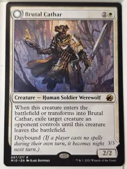 Brutal Cathar - Innistrad: Midnight Hunt - Magic the Gathering MTG Nice! - Image 1