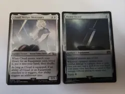 Cloud, Midgar Mercenary #10 Non-Foil & Buster Sword #255 Foil. Final Fantasy MTG - Image 1