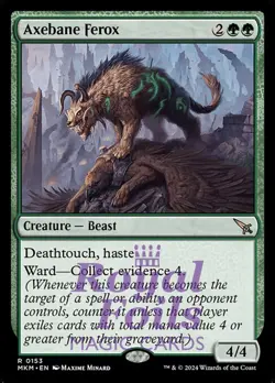 Axebane Ferox 2x FOIL MTG Murders at Karlov Manor MKM Rare MINT green - Image 1