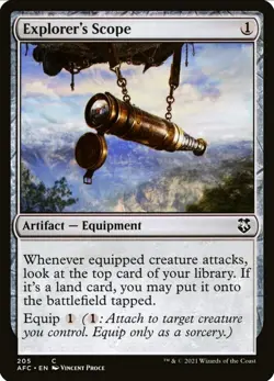 X 1 Explorer's Scope NM Adventures in the Forgotten Realms Commander 205 MTG - Image 1