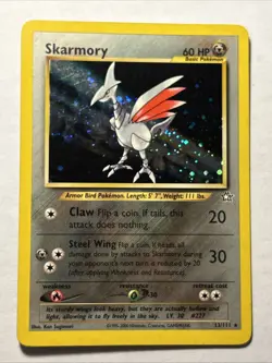 2000 POKEMON TCG Skarmory #13/111 Neo Genesis Holo Rare Card Vintage English LP - Image 1