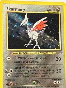 2000 POKEMON TCG Skarmory #13/111 Neo Genesis Holo Rare Card Vintage English LP - Image 4