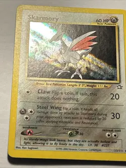 2000 POKEMON TCG Skarmory #13/111 Neo Genesis Holo Rare Card Vintage English LP - Image 5