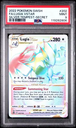 2022 POKEMON SWORD & SHIELD SILVER TEMPEST SECRET FULL ART/LUGIA VSTAR PSA 9 - Image 1