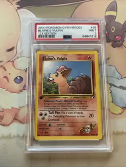 2000 Pokemon Gym Heroes Blaine’s Vulpix 1st Edition #65 PSA 9 - Image 1