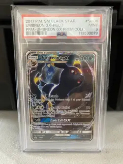 2017 PSA 9 Umbreon GX #SM36 Holo GX Black Star Promo Pokemon TCG S&M Umbreon GX - Image 1