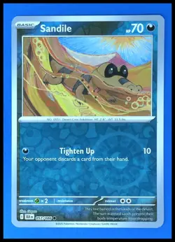 2025 Pokemon Gaming SV Black Bolt - BLK EN Sandile Reverse Holo #057/086 Common - Image 1