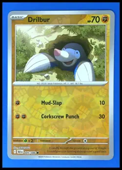 2025 Pokemon Gaming SV Black Bolt - BLK EN Drilbur Reverse Holo #045/086 Common - Image 1