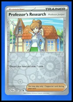 2025 Pokemon SV Black Bolt EN Professor's Research Juniper Reverse Holo #085/086 - Image 1