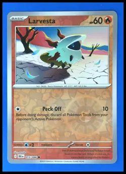 2025 Pokemon Gaming SV Black Bolt - BLK EN Larvesta Reverse Holo #015/086 Common - Image 1