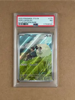 2025 POKEMON JTG EN HOP'S WOOLOO LLUSTRATION RARE PSA #170 NM 7 - Image 1