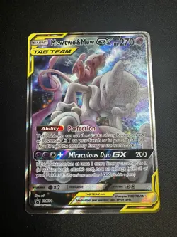 Mewtwo & Mew GX SM191 Sun & Moon Tag Team Alt Art Promo Pokemon Card - Image 3