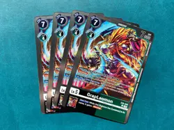 GrapLeomon EX5-049 Playset Animal Colosseum Digimon Card Game x4 - Image 1