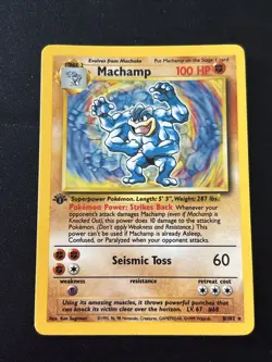 Machamp 8/102 Rare Holo 1st Edition Base Set Pokemon Card - Image 1