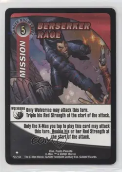 2000 The X-Men Movie Trading Card Game Beserker Rage #42 - Image 1