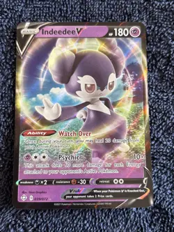 Indeedee V 039/072 Shining Fates Ultra Rare Holo Pokemon TCG Card NM - Image 1