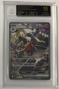 Pokemon Garchomp EX Card 232/182 Cynthia's Garchomp BGS Beckett Black Label 10 - Image 1