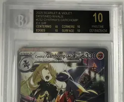 Pokemon Garchomp EX Card 232/182 Cynthia's Garchomp BGS Beckett Black Label 10 - Image 2