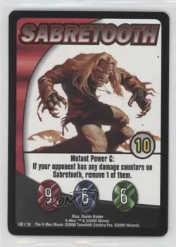 2000 The X-Men Movie Trading Card Game Sabretooth #128 - Image 1