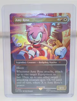 Magic the Gathering MTG Sonic Secret Lair Amy Rose Rainbow Foil - #2083 - - Image 1