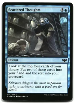 MTG Scattered Thoughts FOIL C Innistrad: Crimson Vow 74 LP - Image 1