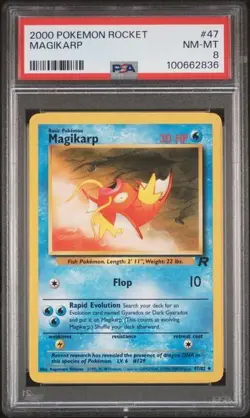2000 POKEMON ROCKET 1ST ED #47 MAGIKARP PSA 8 FREE SHIPPING! - Image 1