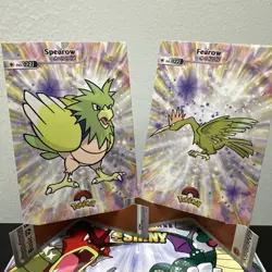 Pokemon Database Shiny Set Spearow Fearow Shiny Sparkle Holo Set Of 2 - Image 1